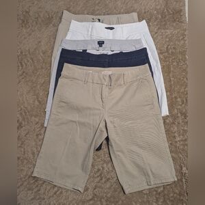 Lot Of 5 Pair Bermuda Shorts Size 10 Ann Taylor, Boden, J. Crew, Loft